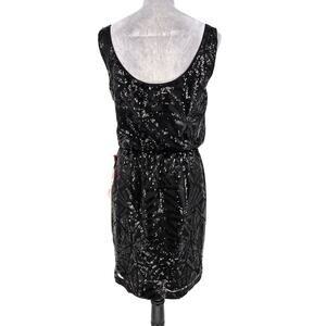 Jessica Simpson Dress Womens 8 Black Sequins Lined Scoop Neck Formal Wedding New